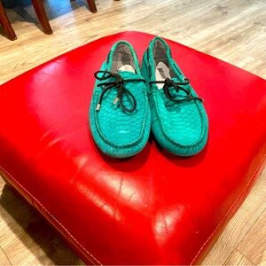 Just Cavalli Loafers made in Portugal 43 warm green suede